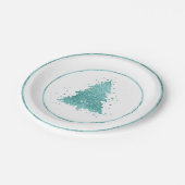 Elegante kerstboom | Luxe Aqua Mint Splatter Papieren Bordje (Gekanteld)