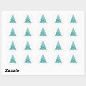 Elegante kerstboom | Luxe Aqua Mint Splatter Ronde Sticker (Vel)