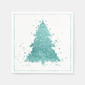 Elegante kerstboom | Luxe Aqua Mint Splatter Servet (Voorkant)