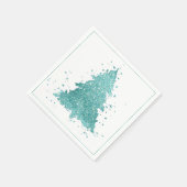 Elegante kerstboom | Luxe Aqua Mint Splatter Servet (Hoek)
