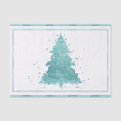 Elegante kerstboom | Luxe Aqua Mint Splatter Tissuepapier (Voorkant)
