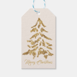 Elegante Kerstboom Merry Christmas  Cadeaulabel