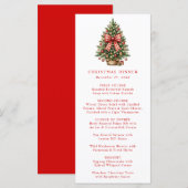 Elegante kerstboom met rode gingham strik in water menu (Voorkant / Achterkant)