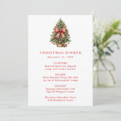 Elegante kerstboom met rode gingham strik in water menu (Staand voorkant)