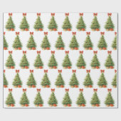 Elegante kerstboom met rode strik en Cadeaus - Cadeaupapier (Vlak)