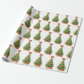Elegante kerstboom met rode strik en Cadeaus - Cadeaupapier (Uitgerold)