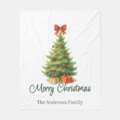 Elegante kerstboom met rode strik en Cadeaus - Fleece Deken (Voorkant)