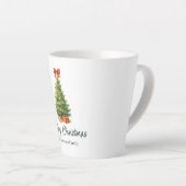 Elegante kerstboom met rode strik en Cadeaus - Latte Mok (Rechterhoek)