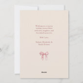 Elegante kerstboom met roze strikjes feestdagenkaart (Achterkant)