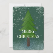 Elegante Kerstboom met Sneeuw Feestdagenkaart (Voorkant)