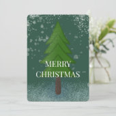 Elegante Kerstboom met Sneeuw Feestdagenkaart (Staand voorkant)