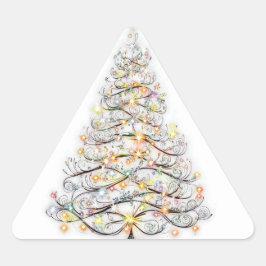 Elegante kerstboom met sprankelende lichtjes sticker