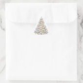 Elegante kerstboom met sprankelende lichtjes sticker (Tas)