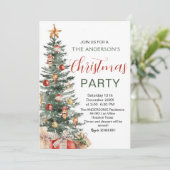 Elegante Kerstboom Moderne Partij Kaart (Staand voorkant)