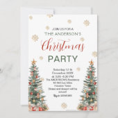 Elegante Kerstboom Moderne Partij Kaart (Voorkant)