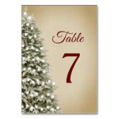 Elegante kerstboom op Kraft bruiloft Kaart (Achterkant)