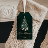 Elegante Kerstboom Prettig Kerstfeest Cadeaulabel