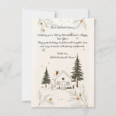 Elegante kerstboom & "Prettig Kerstfeest" kaart. Kaart (Achterkant)