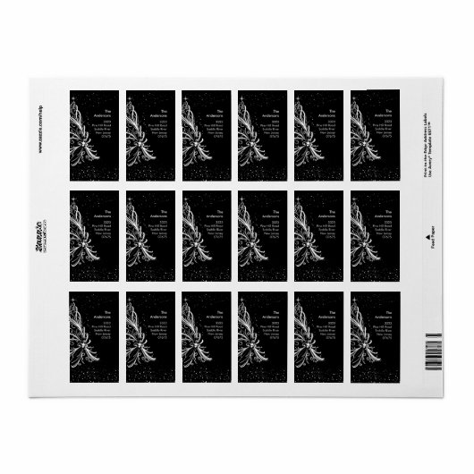 Elegante kerstboom retour adres label (Full Sheet)