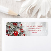 Elegante kerstboom retouradres etiket (Insitu)