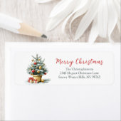 Elegante Kerstboom Retouradreslabels Etiket (Insitu)