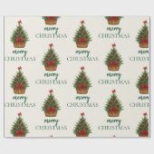 Elegante Kerstboom – Rode Lint  Cadeaupapier (Vlak)
