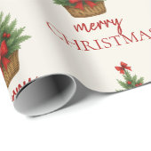 Elegante Kerstboom – Rode Lint  Cadeaupapier (Rol Hoek)