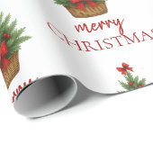 Elegante Kerstboom – Rode Lint Cadeaupapier (Rol Hoek)