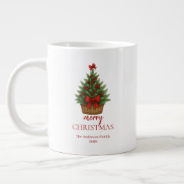 Elegante Kerstboom – Rode Lint  Grote Koffiekop