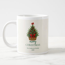 Elegante Kerstboom – Rode Lint  Grote Koffiekop