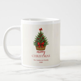 Elegante Kerstboom – Rode Lint  Grote Koffiekop