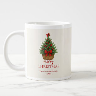 Elegante Kerstboom – Rode Lint Grote Koffiekop