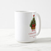 Elegante Kerstboom – Rode Lint  Koffiemok (Voorkant rechts)