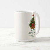 Elegante Kerstboom – Rode Lint Koffiemok (Voorkant rechts)