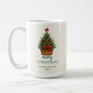 Elegante Kerstboom – Rode Lint Koffiemok