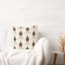 Elegante Kerstboom – Rode Lint  Kussen