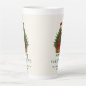 Elegante Kerstboom – Rode Lint  Latte Mok (Voorkant)
