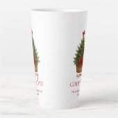 Elegante Kerstboom – Rode Lint  Latte Mok (Voorkant)