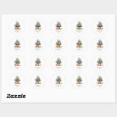 Elegante Kerstboom Ronde Sticker (Vel)