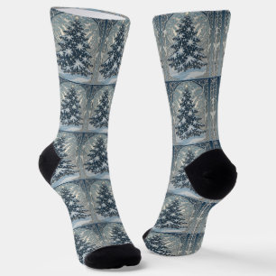 Elegante Kerstboom Sneeuwvlokken en Sterren Sokken