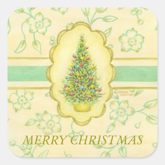 Elegante kerstboom Stickers (Voorkant)