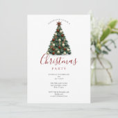 Elegante Kerstboom Vakantie Feest Kaart (Staand voorkant)
