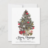 Elegante kerstboom vakantie feestdagenkaart (Voorkant)