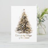 Elegante kerstboom vakantie Kaart (Staand voorkant)