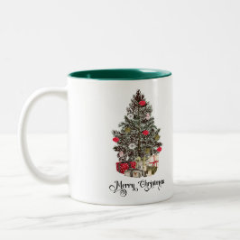 Elegante Kerstboom Vakantie Tweekleurige Koffiemok