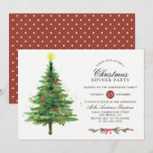 Elegante kerstboom | Vakantiediner Kaart (Voorkant / Achterkant)