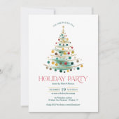 Elegante Kerstboom Vakantiefeest Uitnodiging (Voorkant)
