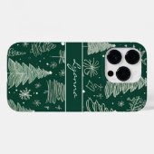 Elegante Kerstboom Vakantielijn Kunstpatroon Case-Mate iPhone Case (Achterkant (horizontaal))