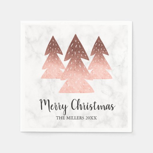 Elegante kerstboom van roze goudmarmer servet (Voorkant)