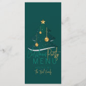 Elegante Kerstboom van Smaragd Menu (Achterkant)